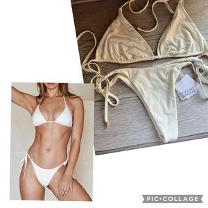 Monday Swimwear white bikini bottom. Small. New with tags